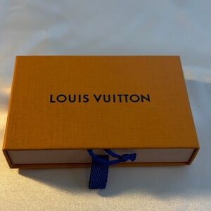 Louis Vuitton Orange Gift Box with Blue Accent with jewelry bag.
